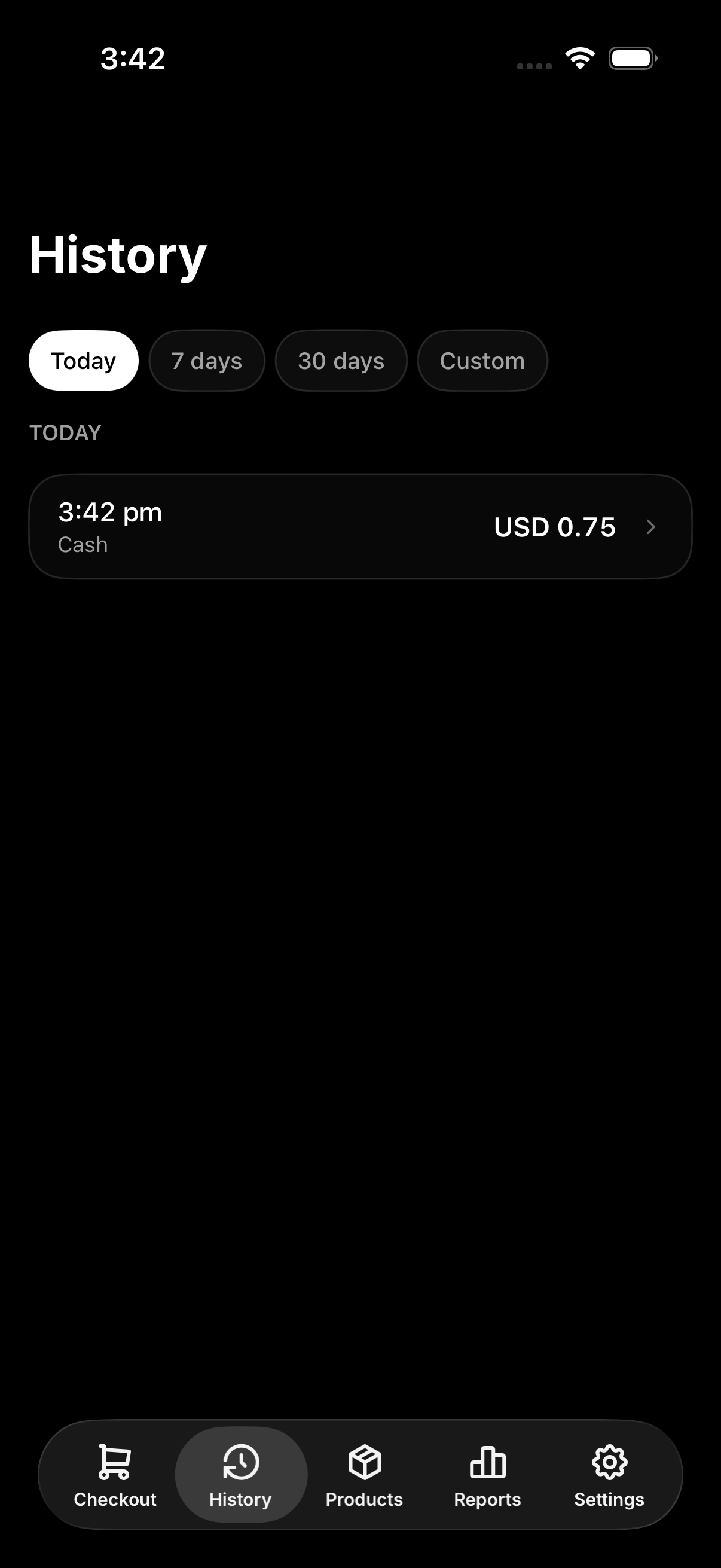 History screen